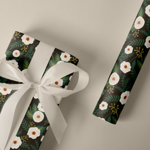 Magnolia Blossoms Floral Wrapping Paper