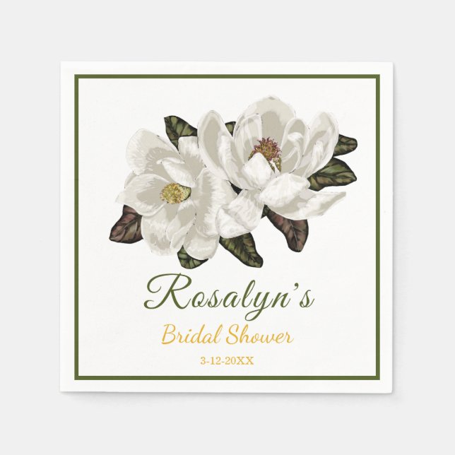 Magnolia blossoms napkin (Front)