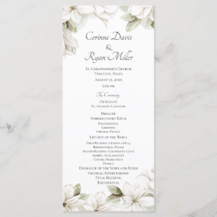 Magnolia Blossoms Spring Wedding Program Programme
