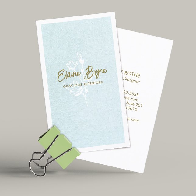 Magnolia Branch Floral Signature Script Business Card (Creator Uploaded)