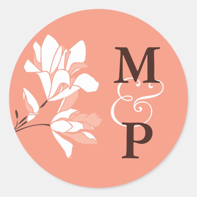 Magnolia Branch Monogram Sticker (Front)