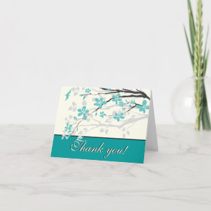 Magnolia branch turquoise wedding Thank you