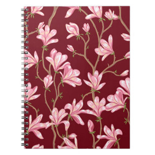Magnolia Branches: Blooming Vintage Illustration. Notebook