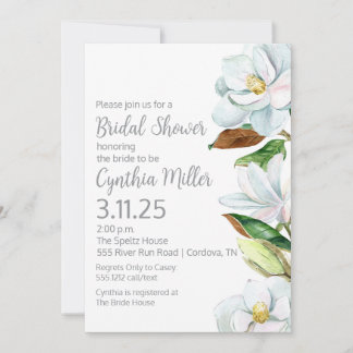Magnolia Bridal Shower Invitaiton Holiday Card