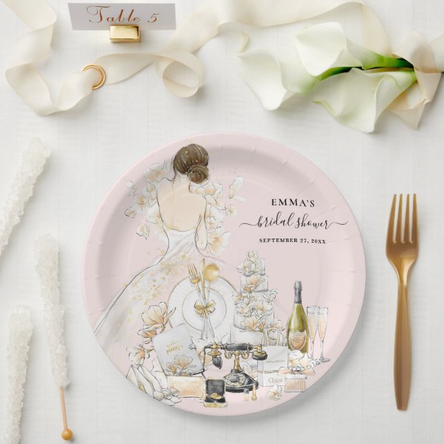 Magnolia Bride Bridal Shower Paper Plates (Wedding)