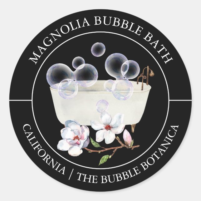 Magnolia Bubble Bath label (Front)