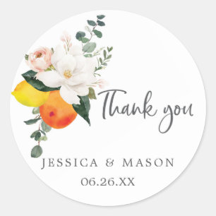 Magnolia Citrus Envelope Seals Thank You Stickers