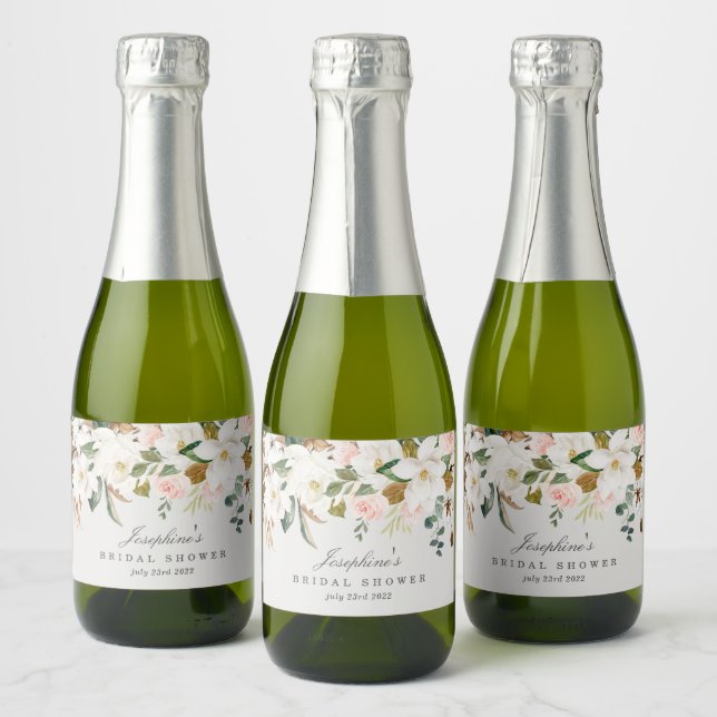 Magnolia Cotton Mini Sparkling Wine Bottle Labels (Bottles)