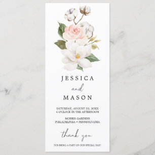 Magnolia Cotton Wedding Program Programme