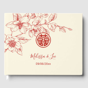 Magnolia Cream Chinese Wedding Guest Book