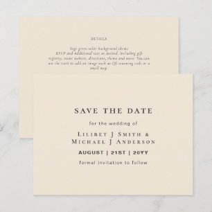 Magnolia Cream Modern Wedding Typography Postcard