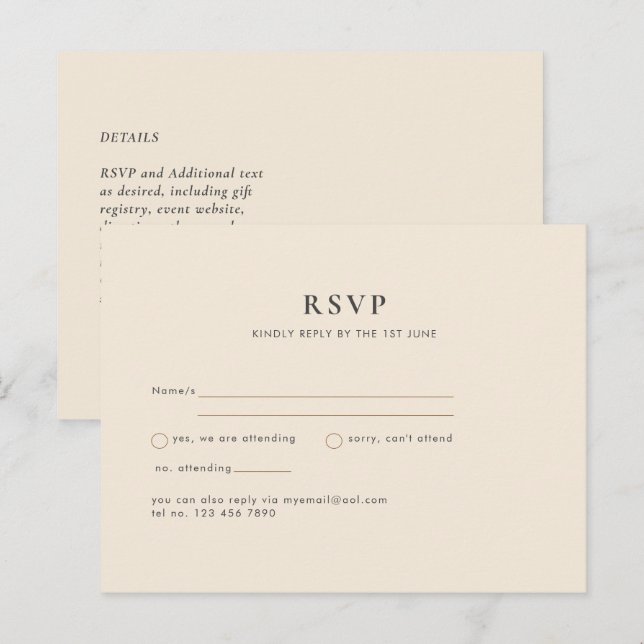 Magnolia Cream Modern Wedding Typography Postcard (Front/Back)
