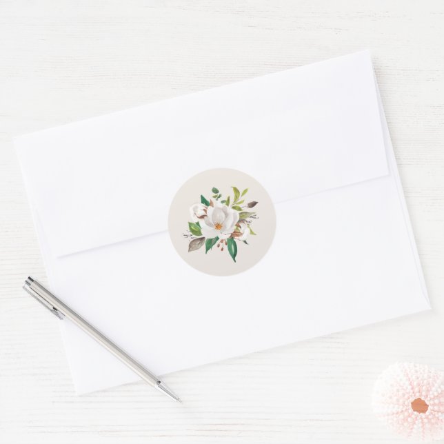 Magnolia Envelope Seal Stickers Favour Label L201 (Envelope)