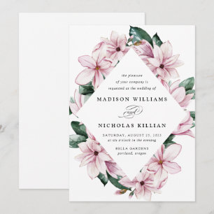 Magnolia & Eucalyptus   Floral Frame Wedding Invitation