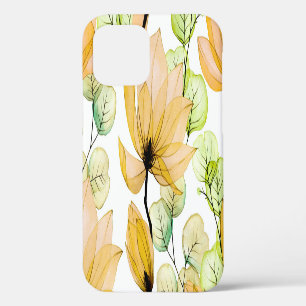Magnolia Eucalyptus: Watercolor Seamless Print iPhone 12 Case