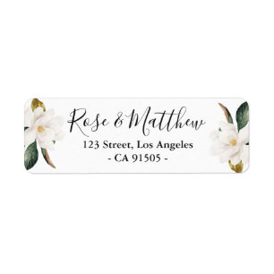 Magnolia floral address label