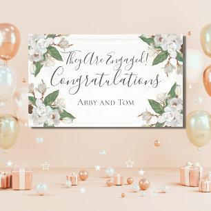 Magnolia Floral Botanical Engagement Banner