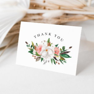 Magnolia Floral Bridal Shower Thank You Card