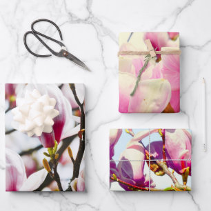 Magnolia Floral Elegant Chic Vintage Weddings Wrapping Paper Sheet