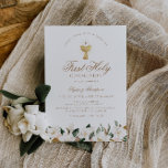 Magnolia floral first communion invitation<br><div class="desc">An elegant design of watercolor magnolia flowers. You can customise this invitation template with your own details. You can change the colours,  wording,  text and other features.</div>