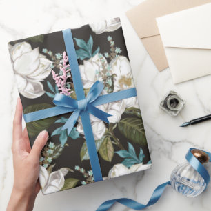 Magnolia Floral Pattern Wrapping Paper