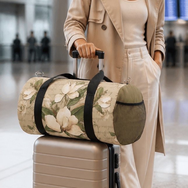 Magnolia Floral Print Duffel Bag (Creator Uploaded)