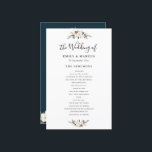 magnolia floral wedding program<br><div class="desc">Lovely white magnolia watercolor flowers with elegant text and colours. The features of this program can be personalised.</div>