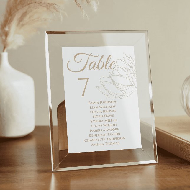 Magnolia Floral Wedding Table Cards Seating Plan (Magnolia Floral Wedding Table Cards Seating Plan)