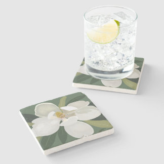 Magnolia Flower Bloom  Stone Coaster