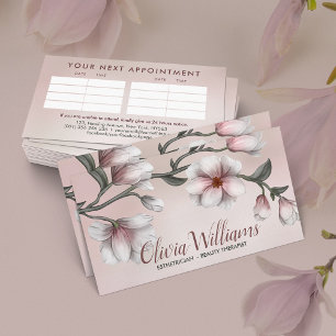Magnolia Flower Branch Illustration Business Card