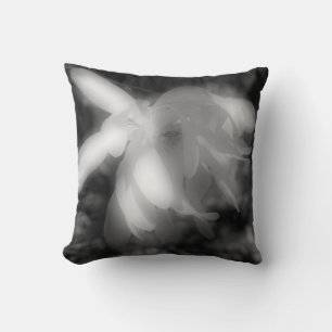 Magnolia Flower In Black And White Pillow