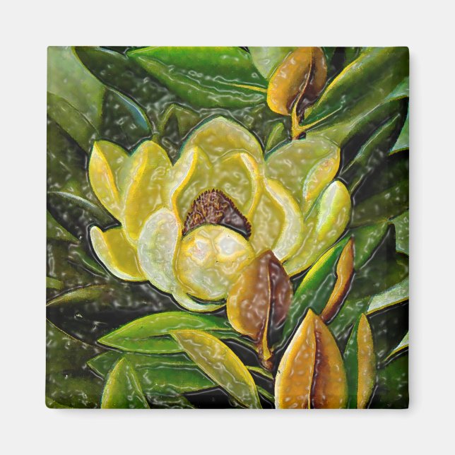 Magnolia flower magnet (Front)