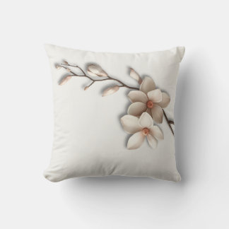 Magnolia Flower Minimalist Zen Cushion