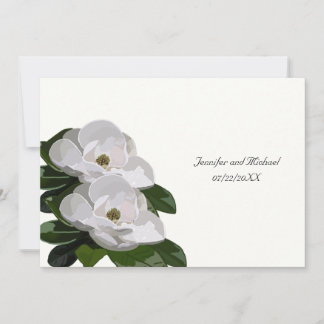 Magnolia Flower Modern Wedding Invitation