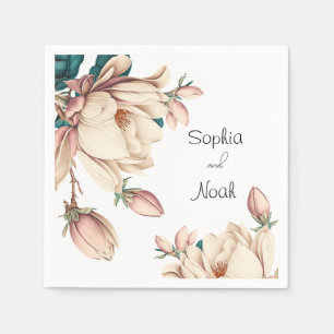 Magnolia flower napkin