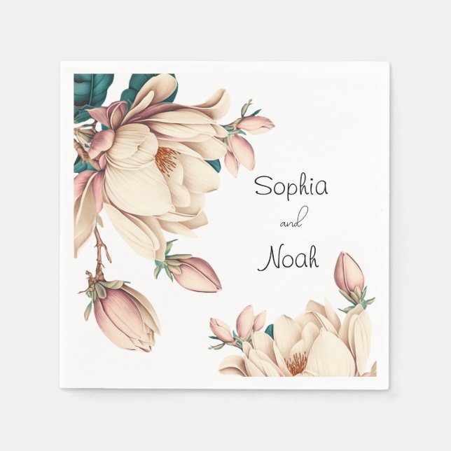Magnolia flower  napkin (Front)