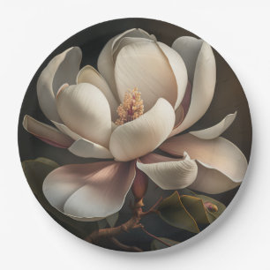 Magnolia Flower Paper Plate