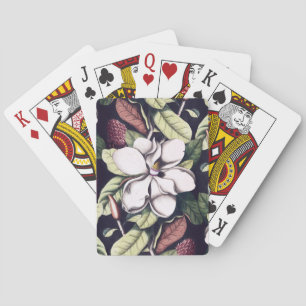 Magnolia Flower Pattern Playing Cards