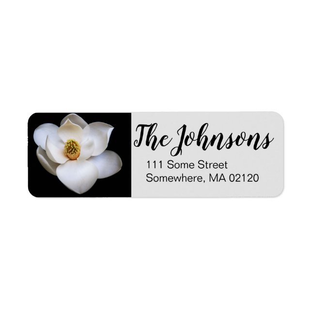 Magnolia Flower Return Address Labels (Front)