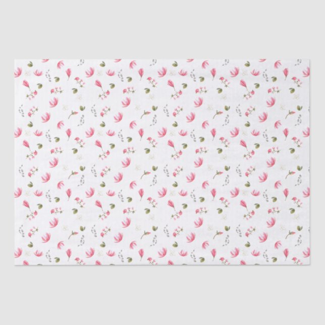 Magnolia flower tissue paper, pink Magnolias Paper (Front)