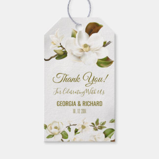Magnolia Flower Wedding Gift Tags