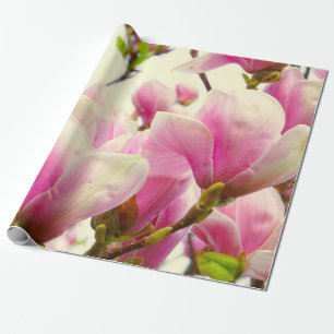 Magnolia Flowers Floral Botanical Blossom Chic  Wrapping Paper