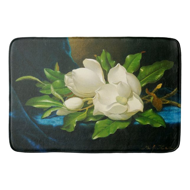 Magnolia Flowers Floral Heade Bath Mat (Front)
