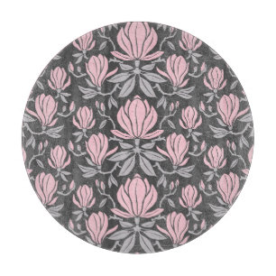 Magnolia flowers, hand-drawn seamless pattern. cutting board