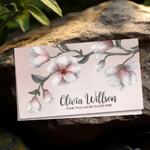 Magnolia Flowers Illustration Business Card