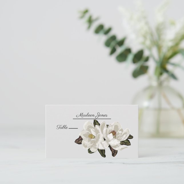 Magnolia flowers  place card (Standing Front)