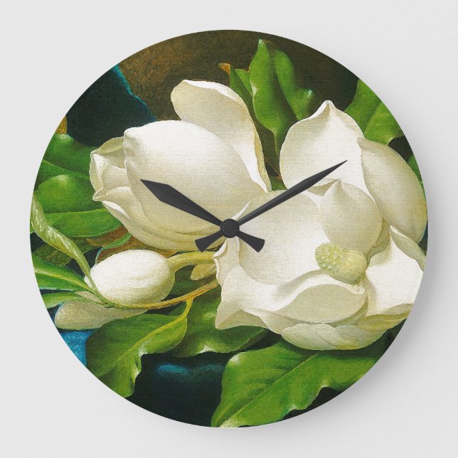 Magnolia Flowers Wall Clock (Front)