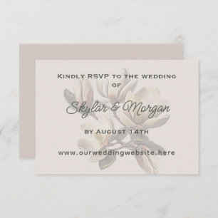 Magnolia Flowers Wedding Website Response Cards