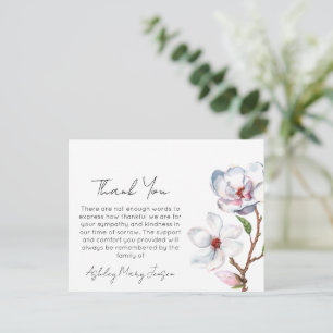 Magnolia Funeral Thank You Card Bereavement 