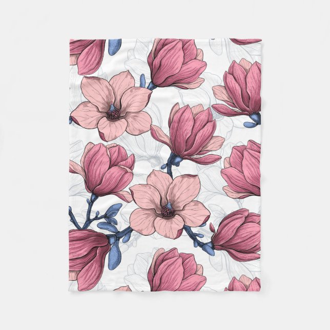 Magnolia garden 2 fleece blanket (Front)